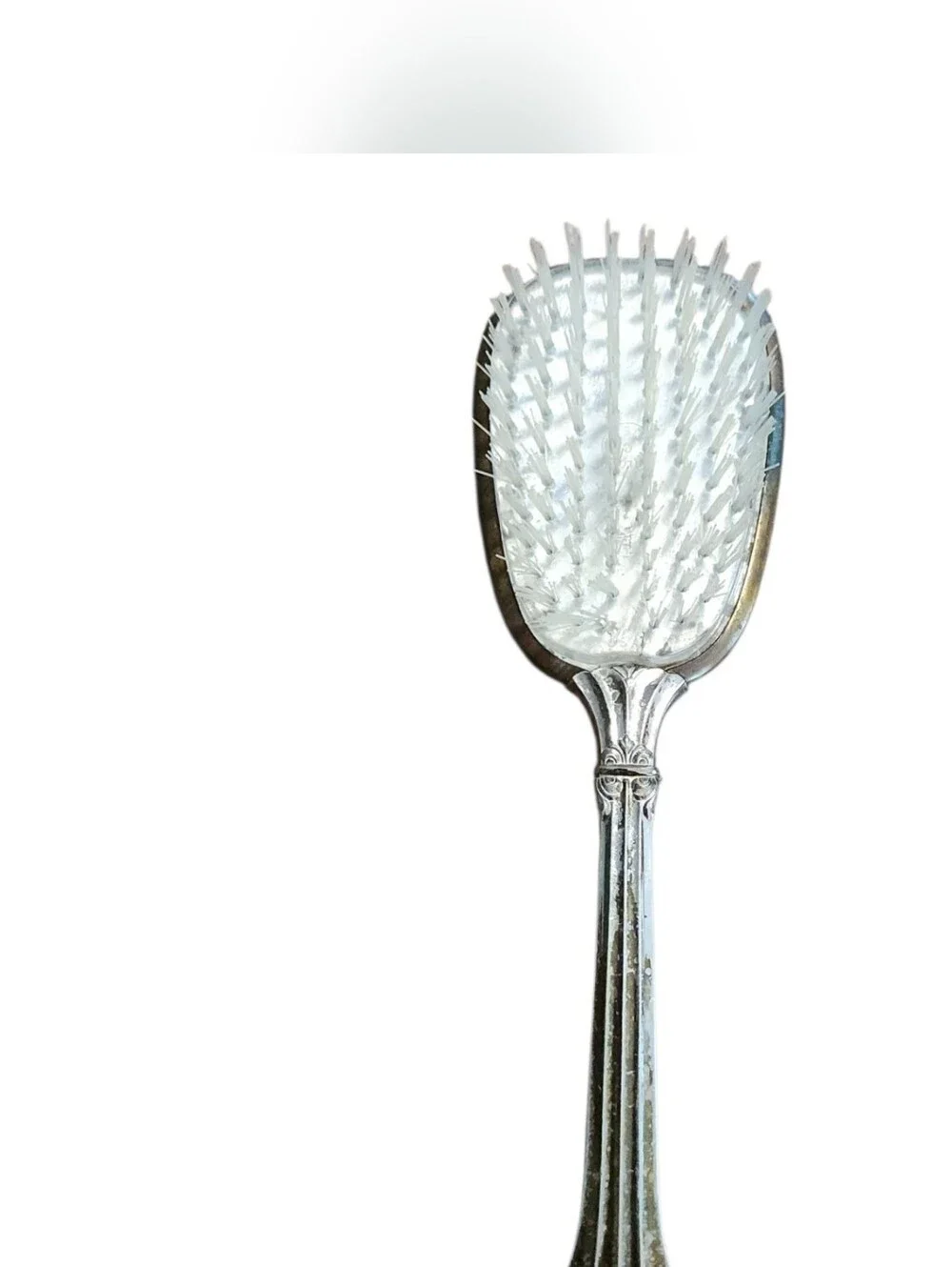 Vintage 1940s 1950s Vanity Hair Brush Marble Decor Romantic marble Made USA
